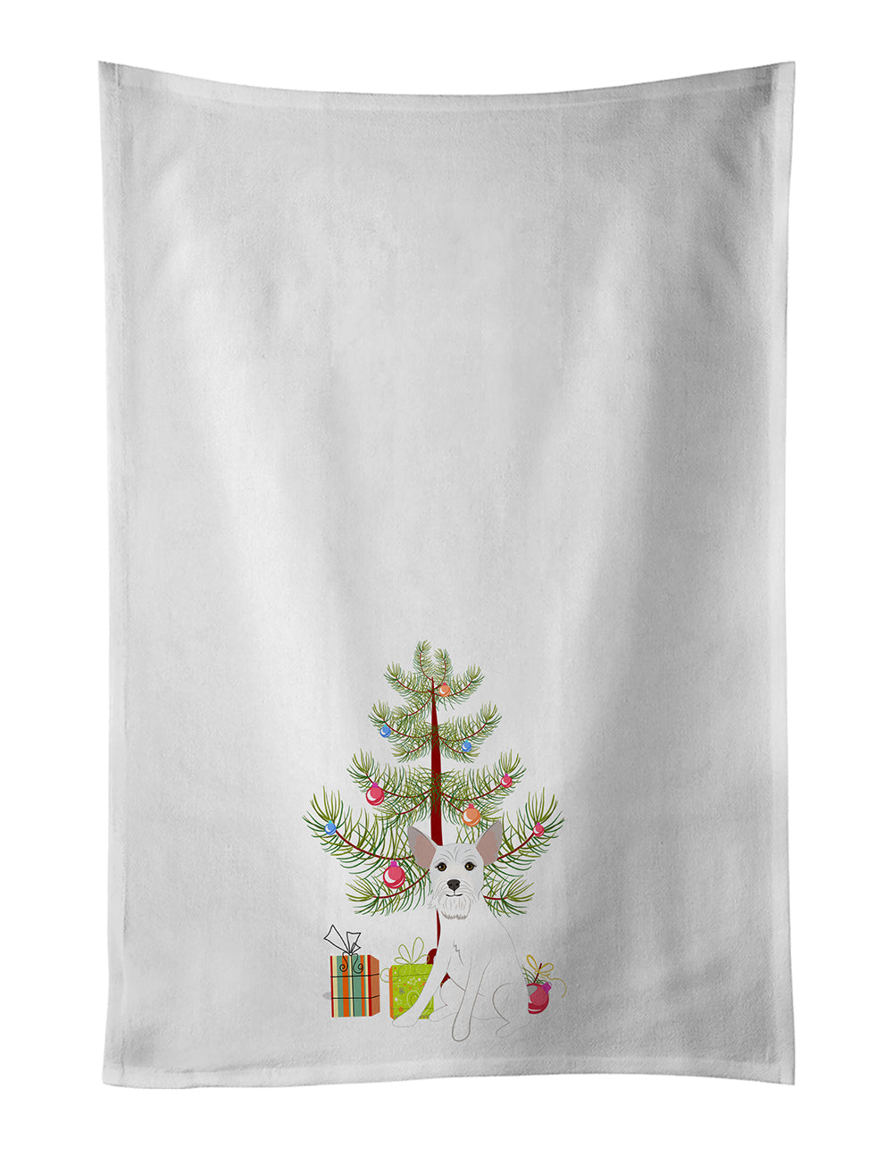 Schnauzer White #2 Christmas Kitchen Towel Set of 2