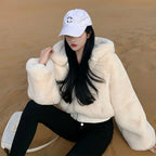 Furry Cropped Faux Fur Coat and Jacket for Women