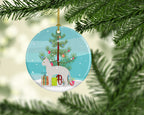 German Rex Cat Christmas Ceramic Ornament