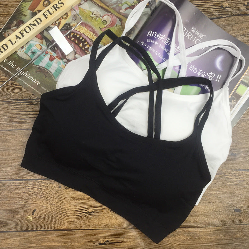 Cross Back Bralette with Removable Cups for Yoga