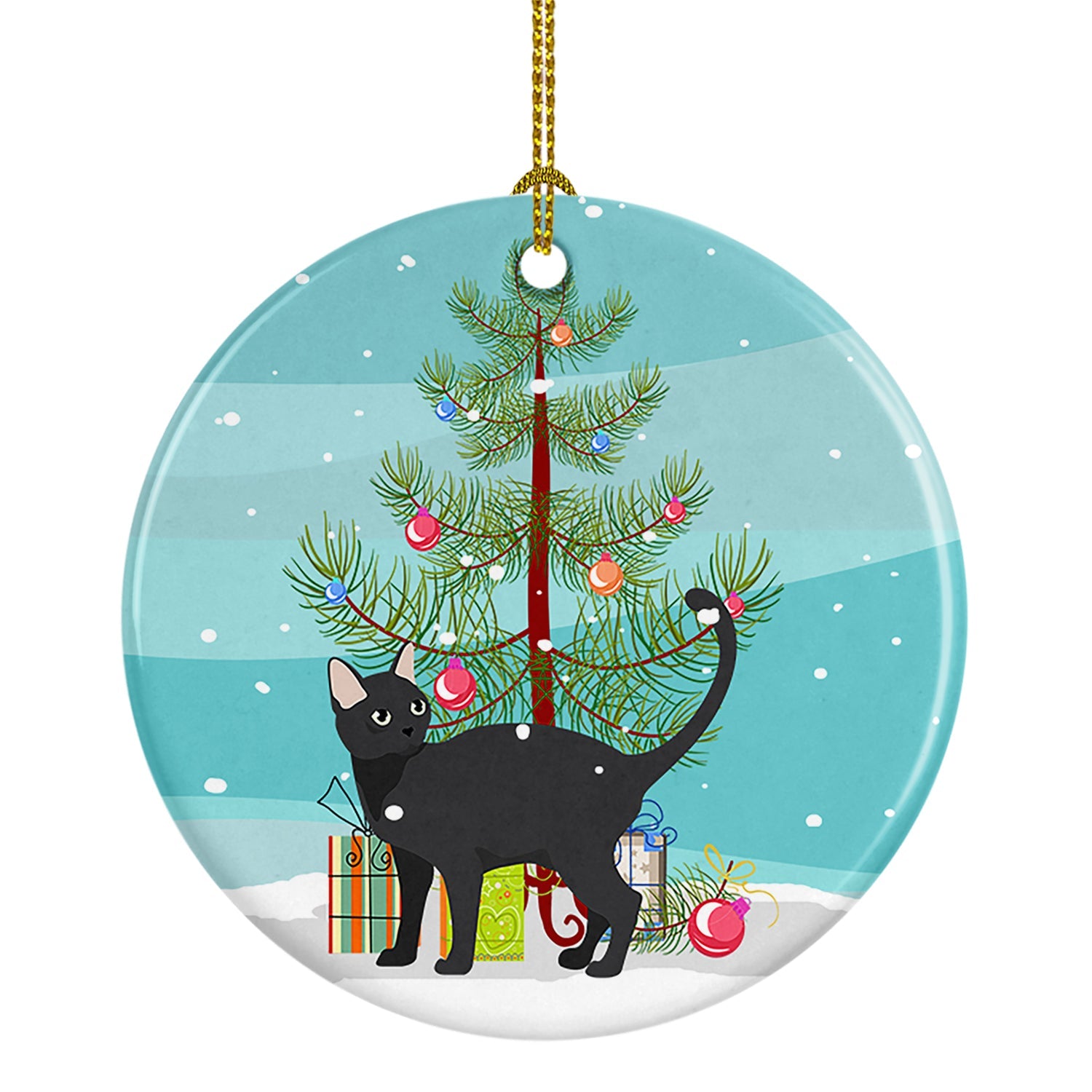 Malayan Cat Christmas Ceramic Ornament