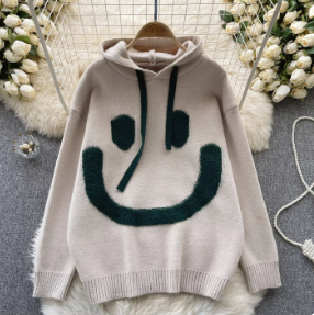Lazy Style Smiley Hooded Sweater