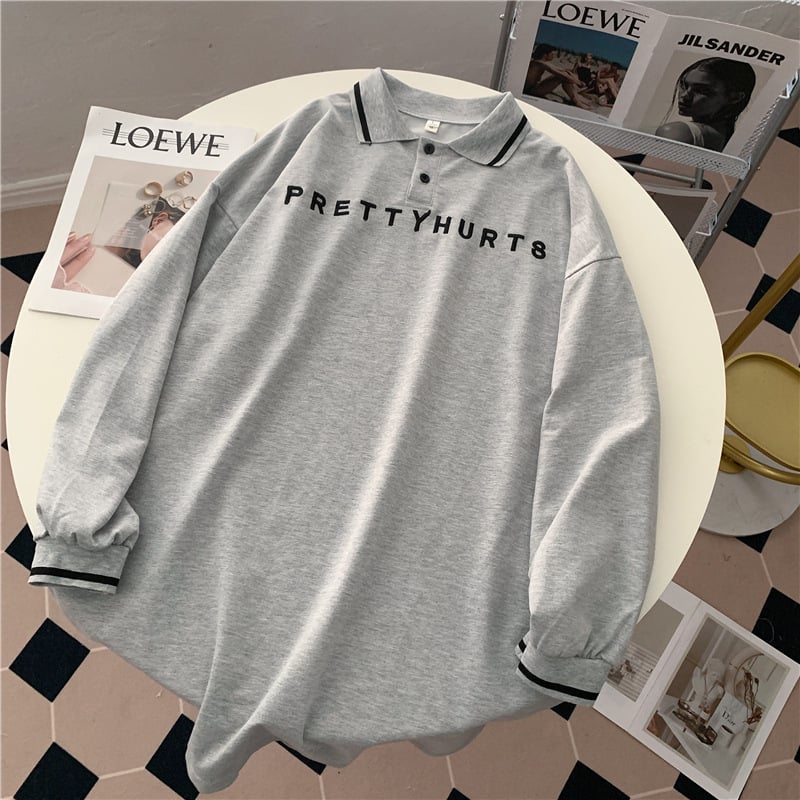 Embroidered Long-Sleeve Women's Polo Sweater