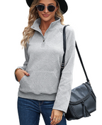 Solid Color Long Sleeve Stand Collar Sweater