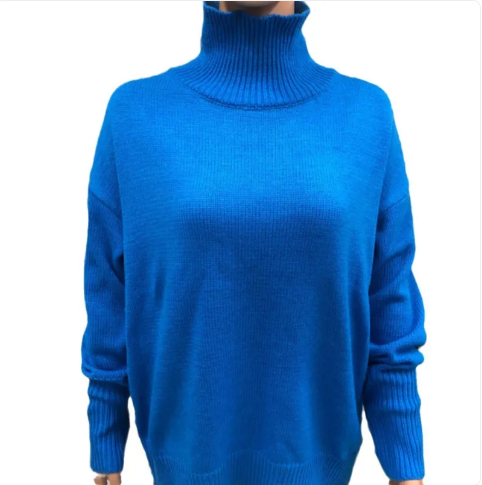 Women's Cozy Long-Sleeve Solid Color Pullover Sweater