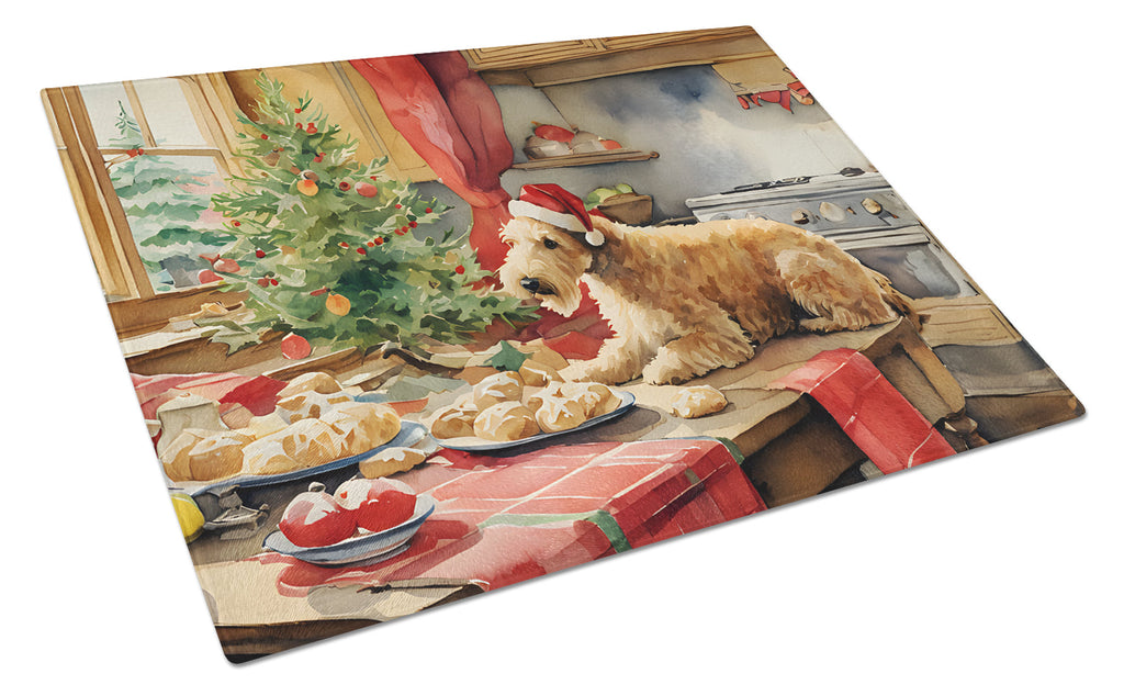 Lakeland Terrier Christmas Cookies Glass Cutting Board