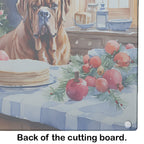 Dogue de Bordeaux Christmas Cookies Glass Cutting Board
