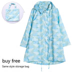 Nordic Geometric Waterproof Trench Coat Rain Suit