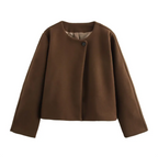 Women's Square Collar Woolen Coat