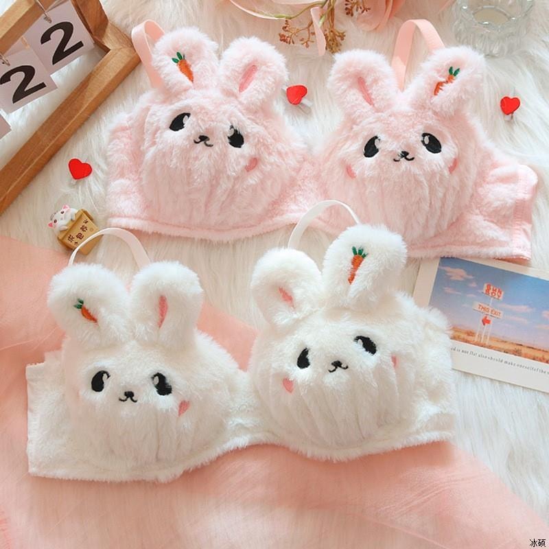 Moon Rabbit Plush Bra and Panties Set