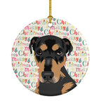 Rottweiler Black and Tan #2 Christmas Ceramic Ornament