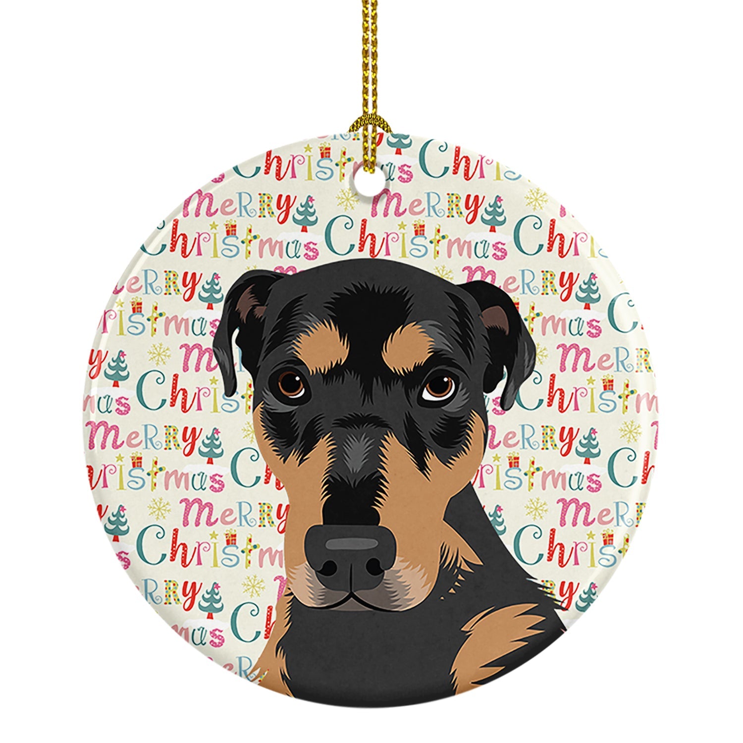 Rottweiler Black and Tan #2 Christmas Ceramic Ornament