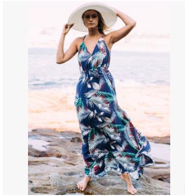 Bohemian Print Beach Sundress with Spaghetti Straps