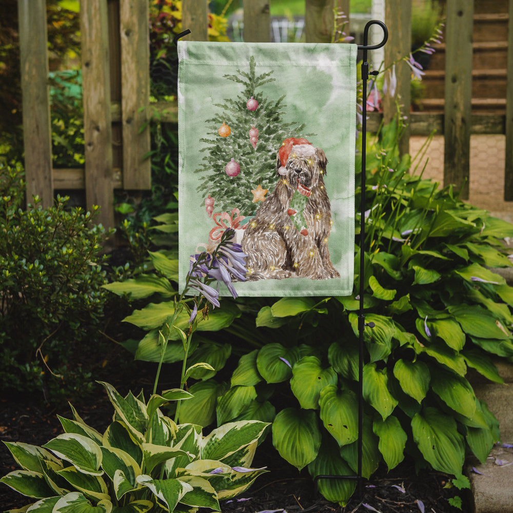 Briard Christmas Presents and Tree Garden Flag