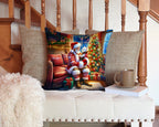Westie and Santa Claus Throw Pillow
