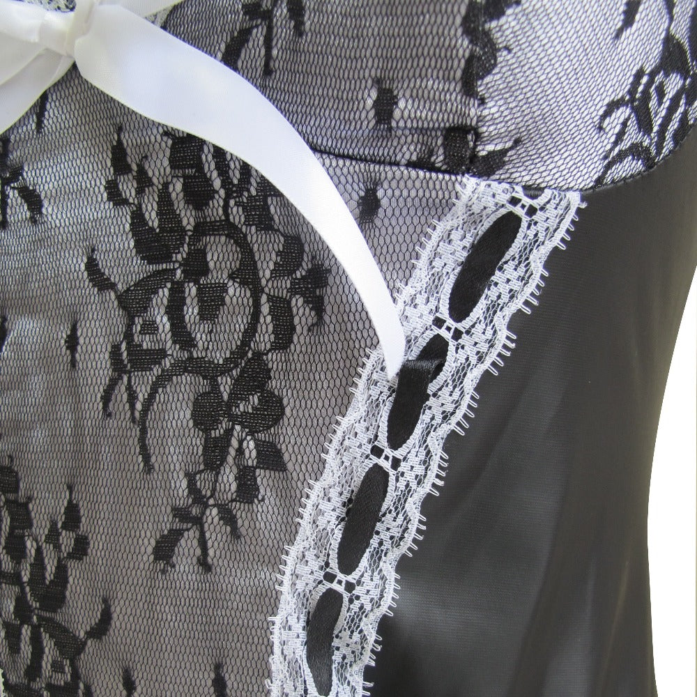 Black Halloween Corset Dress Maid Costume for Performances