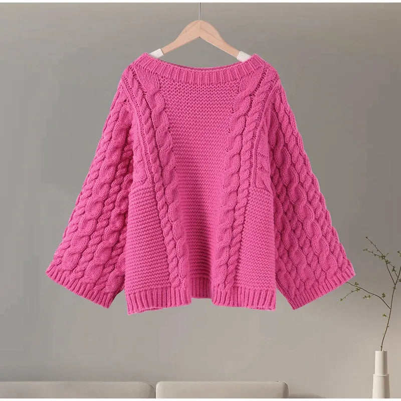 Round Neck Knit Pullover Sweater | Streetwear