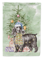 Cocker Spaniel English Black Christmas Presents and Tree Garden Flag