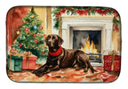Labrador Retriever Cozy Christmas Dish Drying Mat