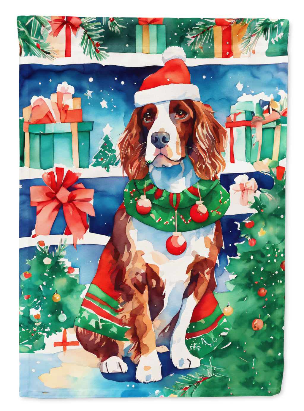 Welsh Springer Spaniel Christmas Garden Flag