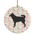 Mudi Merry Christmas Ceramic Ornament