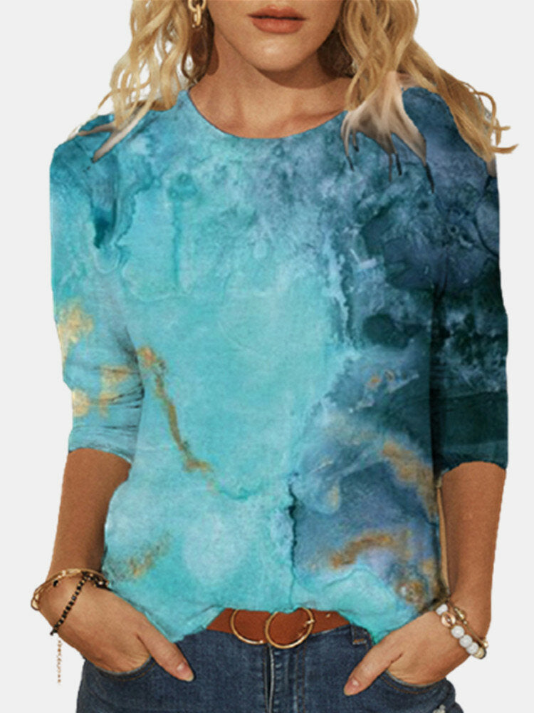 Colorful Abstract 3D Print Crew Neck Long Sleeve Sweatshirt | Streetwear