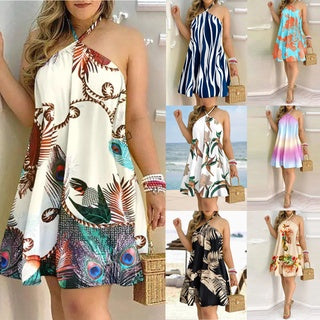 Girls' Summer Beach Off-Shoulder Loose Dress