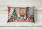 Basset Hound Christmas Throw Pillow