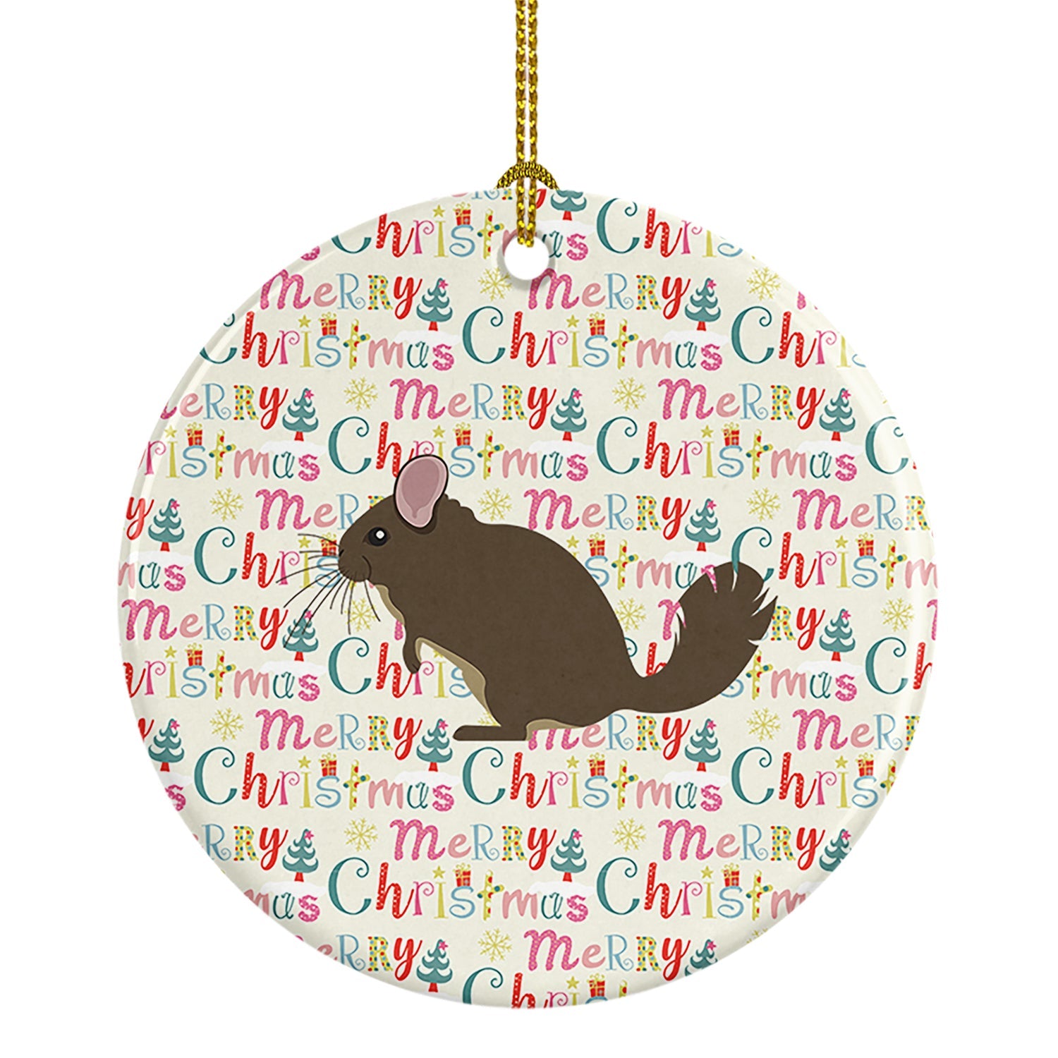 Chinchilla Christmas Ceramic Ornament
