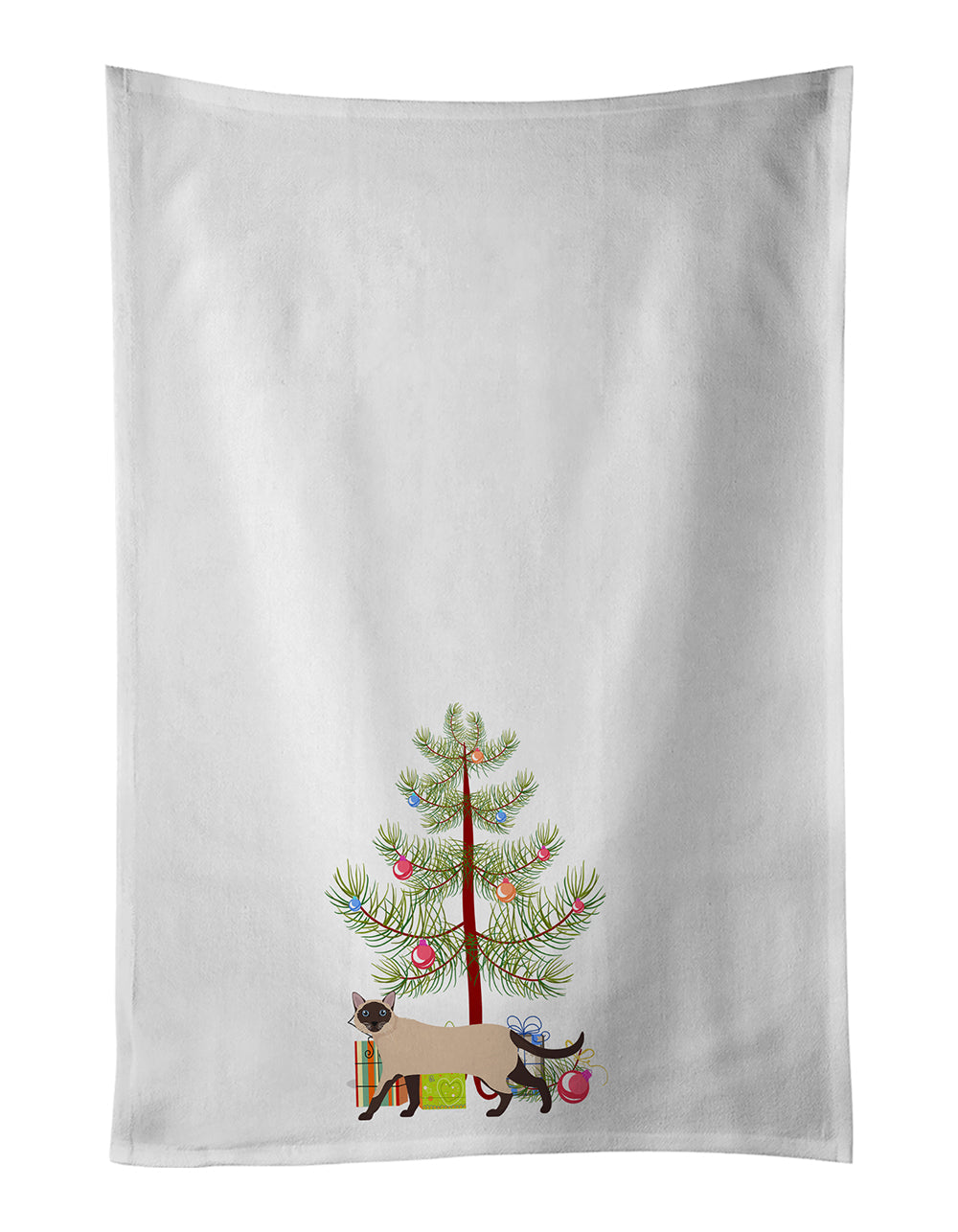Siamese Traditional Cat Christmas Kitchen Towel Set of 2