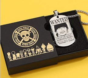 One Piece Zoro Wanted Dog Tag Necklace