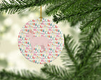 Sphynx Cat Christmas Ceramic Ornament
