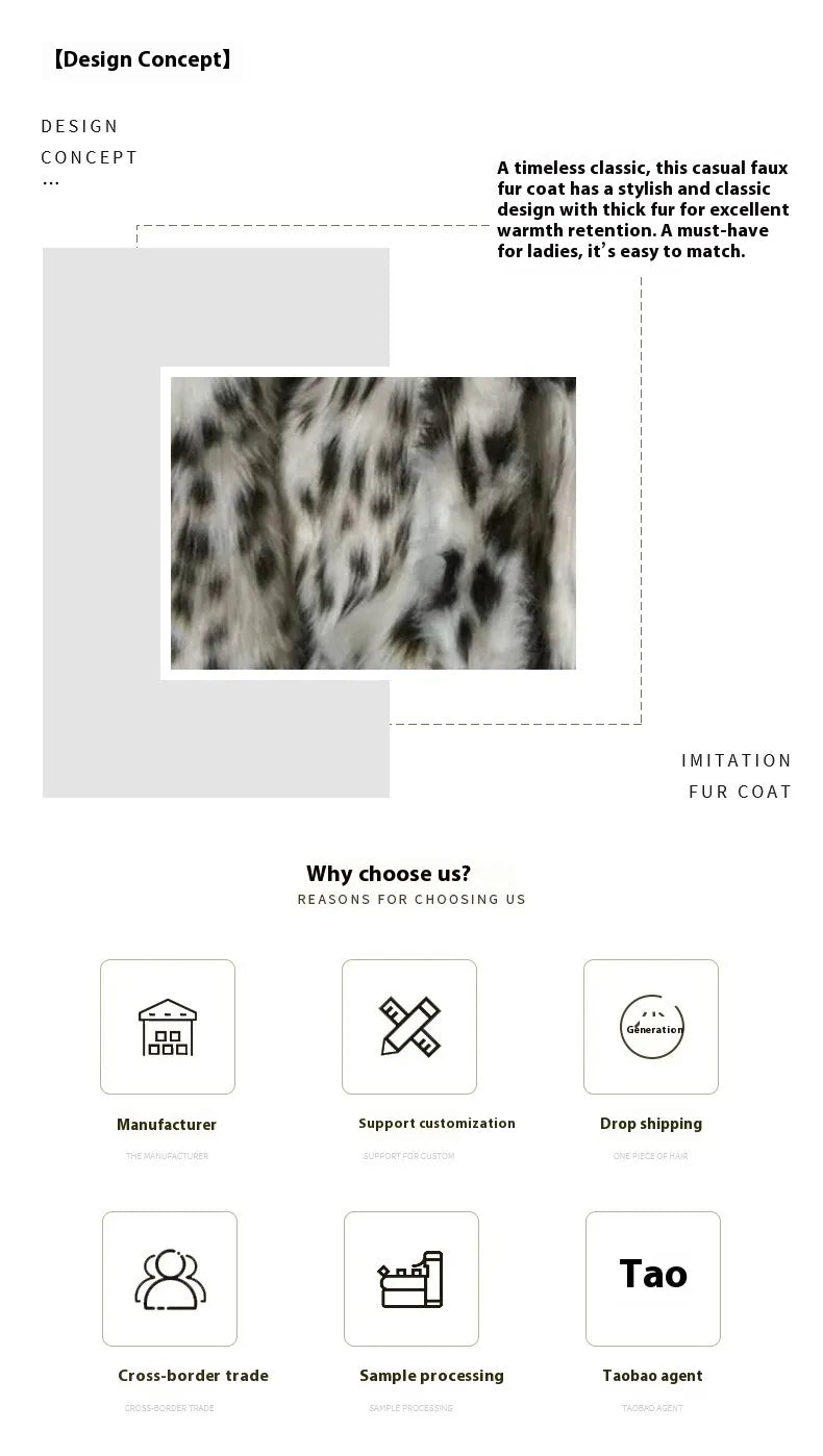 Women's Leopard Print Faux Fur Hooded Coat