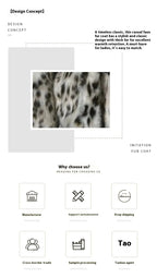 Women's Leopard Print Faux Fur Hooded Coat