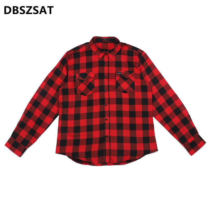 Yapu 100% Cotton Oversized Plaid Flannel Shirt Jacket