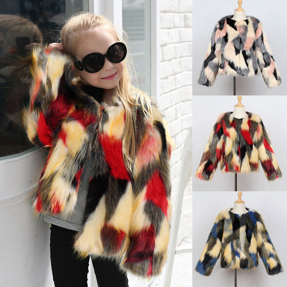 Children's Faux Fur Jacket - Trendy Fashion Piece