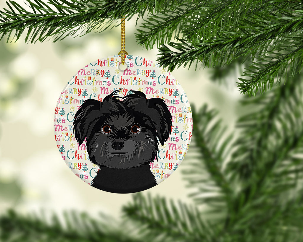 Shih-Tzu Black Christmas Ceramic Ornament