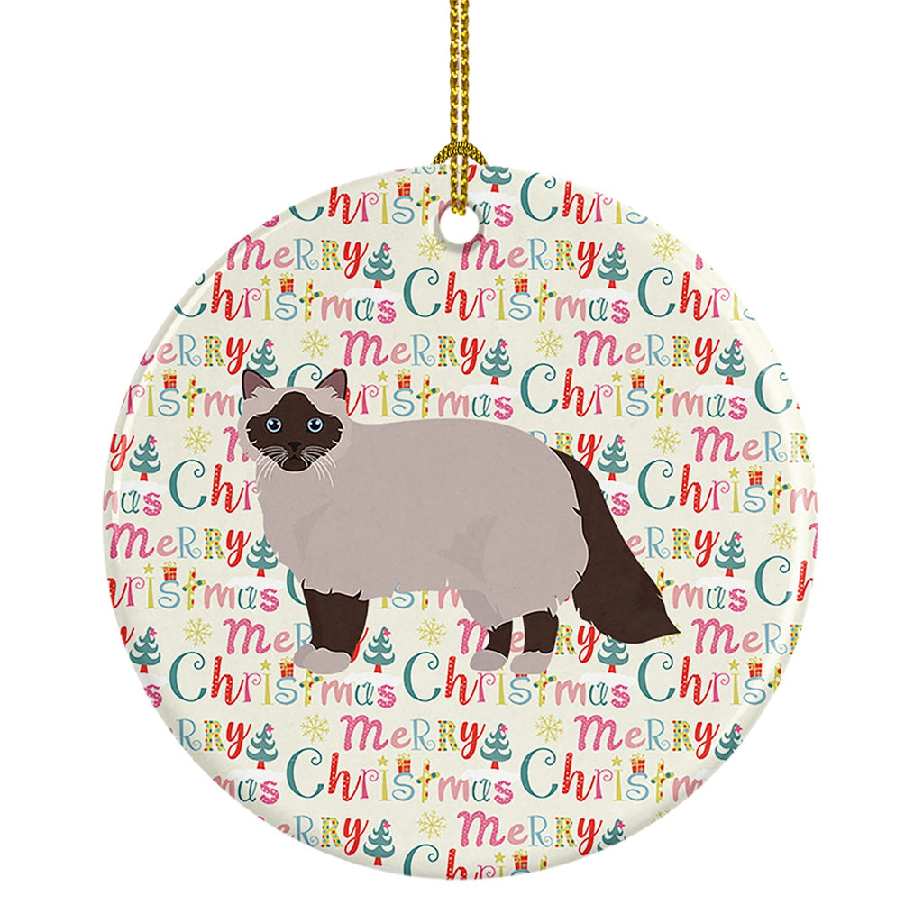 Birman Cat Christmas Ceramic Ornament