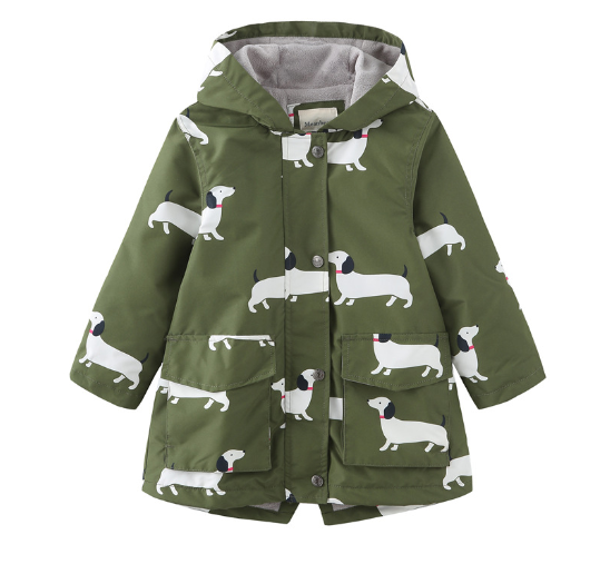 Children's Printed Parka Jacket with Hood (One Piece)