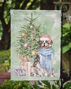 Australian Shepherd Christmas Presents and Tree Garden Flag