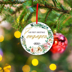 Double-Sided Printed Ceramic Christmas Bauble Ornament