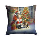Basset Hound and Santa Claus Throw Pillow