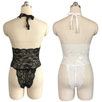 Lace Bodysuit with Neck Strap - Sexy Lingerie Set