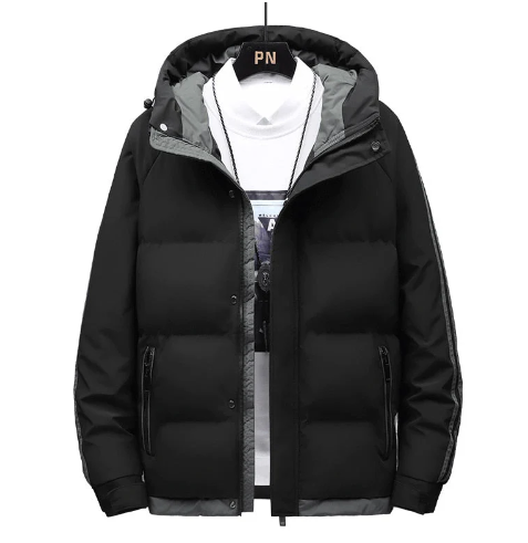 Men's Waterproof Jacket with Thickened Down Padding (One Piece)