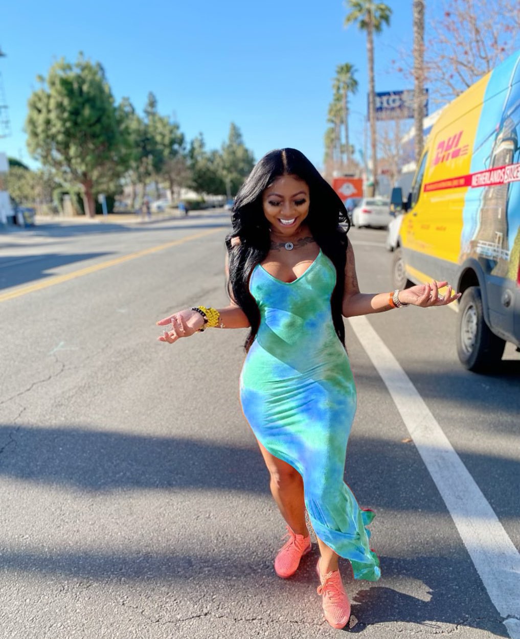 Tie Dye Print Tank Top Dress for Women
