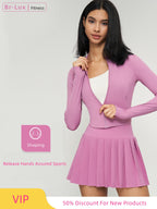 Women's Sexy Yoga Fitness Suit with Short Zipper Jacket