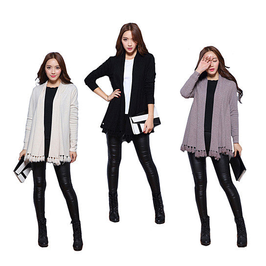 Cozy Cozy Cardigan Along With Tasseled Trim