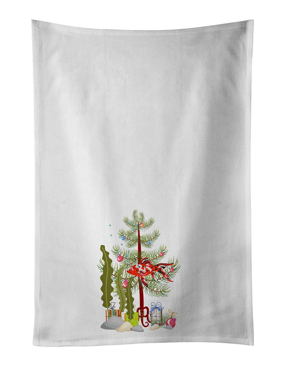 Shubunkin Goldfish Merry Christmas Kitchen Towel Set of 2