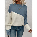Women's Colorblock Knitted Sweater Pullover | Streetwear