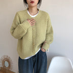 2023 Women's Autumn Knitted Cardigan Sweater (Beige/White)